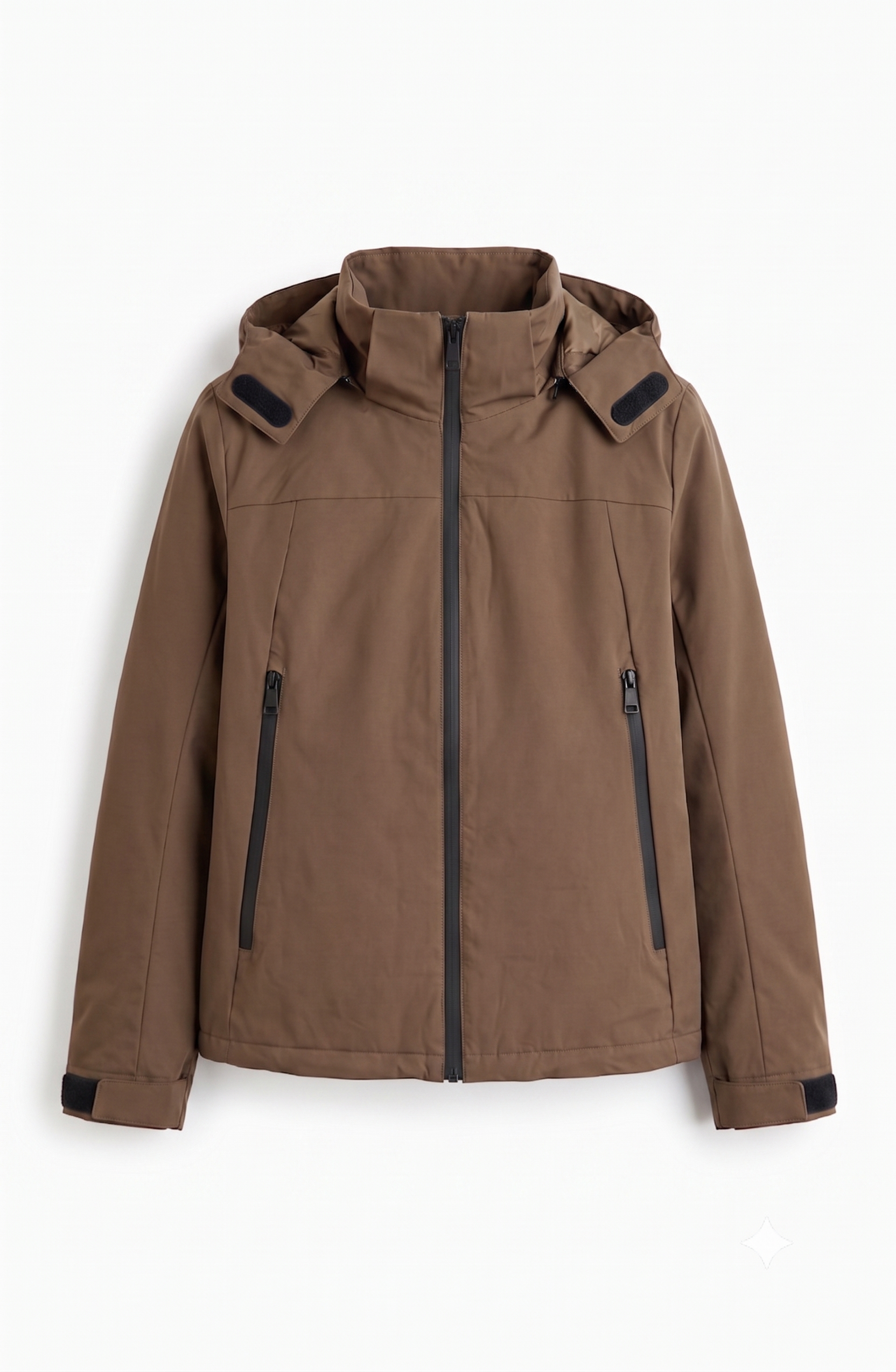 Chamarra rompevientos impermeable para mujer color Trail Brown sobre fondo blanco, UMI wearclub
